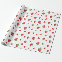 Papel De Presente Strawberry Pattern