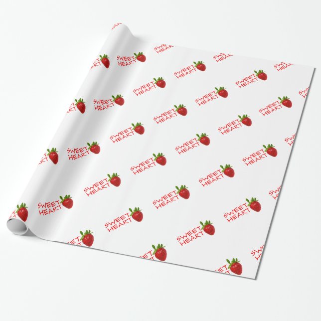 Papel De Presente Strawberry Swetheart (Desenrolado)