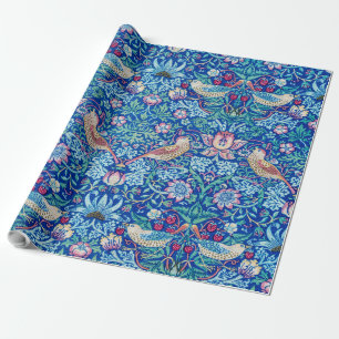 Papel De Presente Strawberry Thief Blue, William Morris Wrapping Pap