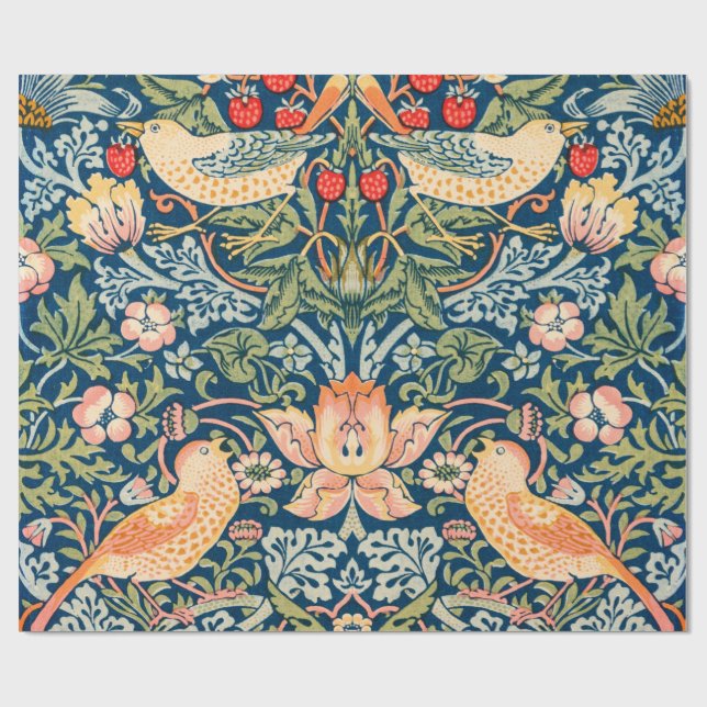 Papel De Presente Strawberry Thief (por William Morris) (Aberto)