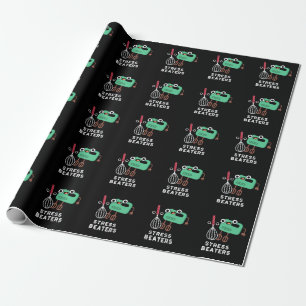 Papel De Presente Stress Beaterra Engraçado Baking Whisk Pun Dark BG