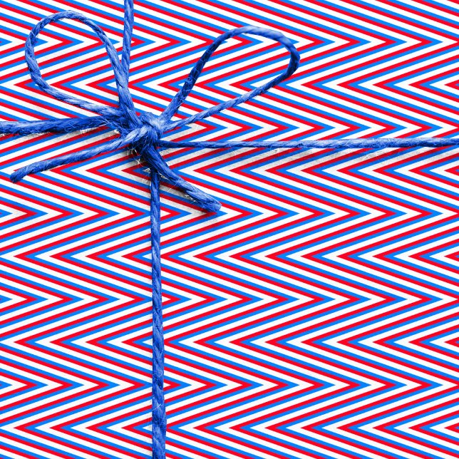 Papel De Presente Stripes brancas-azul-vermelhas do diafragma - Abst (Criador carregado)