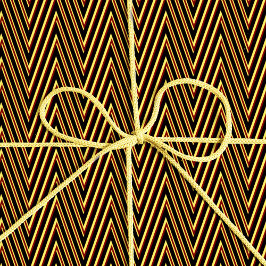 Papel De Presente Stripes Chevron Pretas e Amarelas - Abstrato cláss