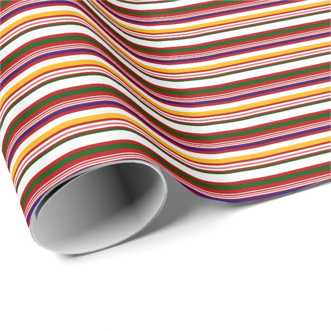 Papel De Presente Stripes de doces horizontais (pequena escala) (Ponta do rolo)