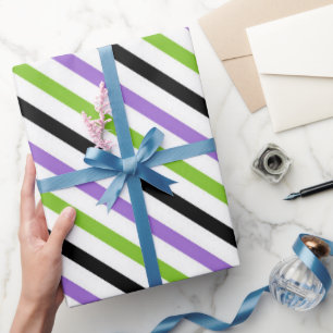 Papel De Presente Stripes de Halloween - Padrão Diagonal Negrito