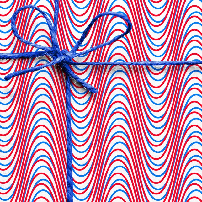 Papel De Presente Stripes de Moiré Vermelho Branco - Trippy Abstrato (Criador carregado)