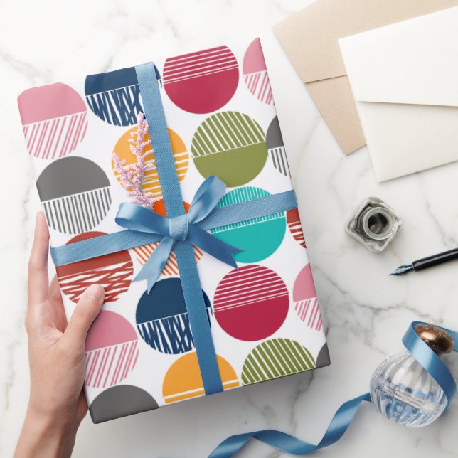 Papel De Presente Stripes e Sólidos (Presentear)