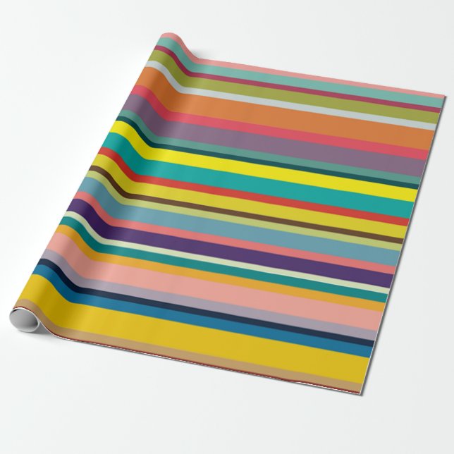 Papel De Presente Stripes Horizontais (Desenrolado)