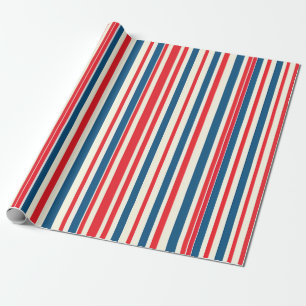 Papel De Presente Stripes Patrióticas