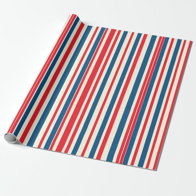 Papel De Presente Stripes Patrióticas (Desenrolado)