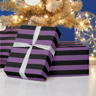 Papel De Presente Stripes Roxo e Preto