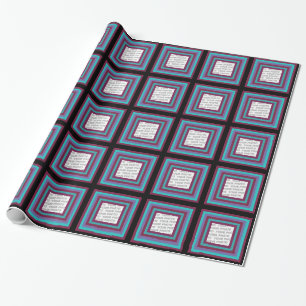Papel De Presente Stripes Square Frame colorido 04 + sua foto