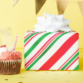 Papel De Presente Stripes Verdes Verdes Vermelhas