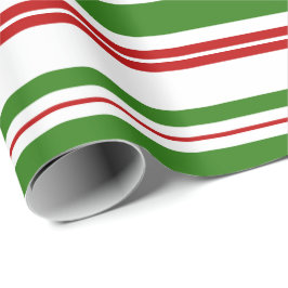 Papel De Presente Stripes Vermelhas, Brancas, Verdes Inspiradas no N