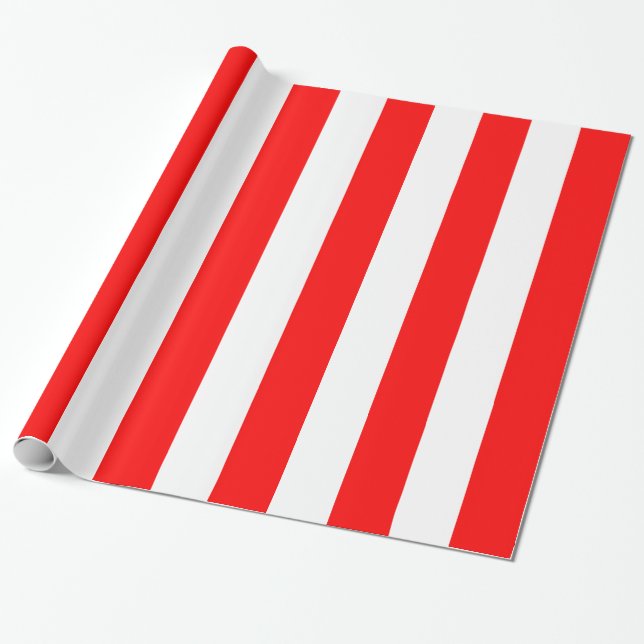 Papel De Presente Stripes Vermelhas e Brancas (Desenrolado)