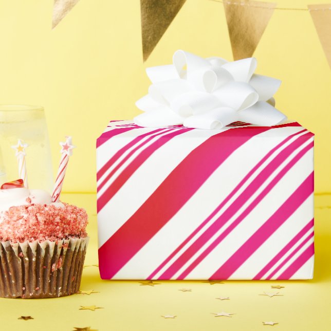 Papel De Presente Stripes Vermelhas e Brancas (Festa de aniversário)