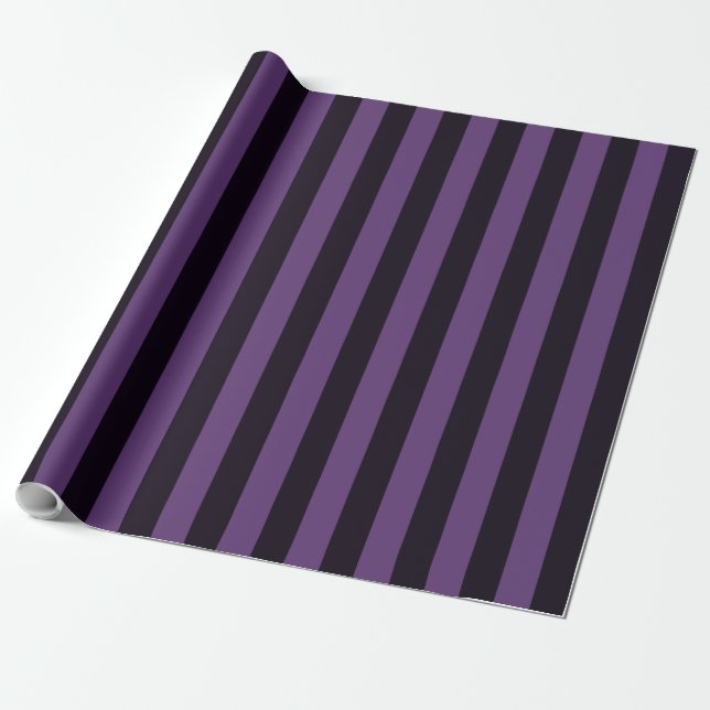 Papel De Presente Stripes Verticais Roxas Personalizam Isto! (Desenrolado)