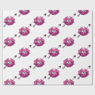 Papel De Presente "Struck by Love" Cupid's Arrow Gift Wrap