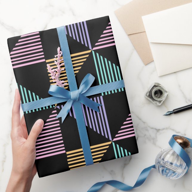 Papel De Presente Stylish Abstract Geometric Print – Modern Trendy (Presentear)