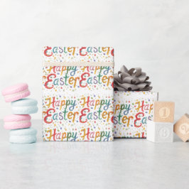 Papel De Presente Stylish Colorful Floral Happy Easter