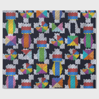 Papel De Presente Stylish Glossy Geometric Colorful