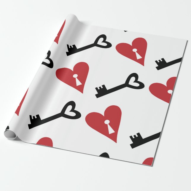 Papel De Presente Stylish graphic seamless pattern with hearts and k (Desenrolado)