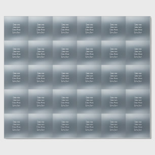 Papel De Presente Sua mensagem aqui fundo metálico cinza azul