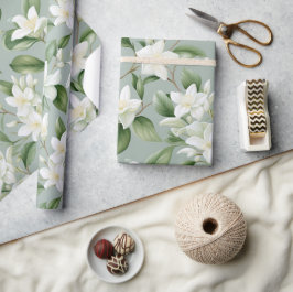 Papel De Presente Suave Elegância Floral de Jasmim