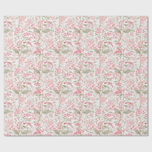 Papel De Presente Suave Floral Botânica Romântica de Aguarela Rosa