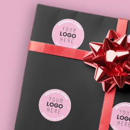 Papel De Presente Substituição Fácil de Logo e Texto Editável | Rosa
