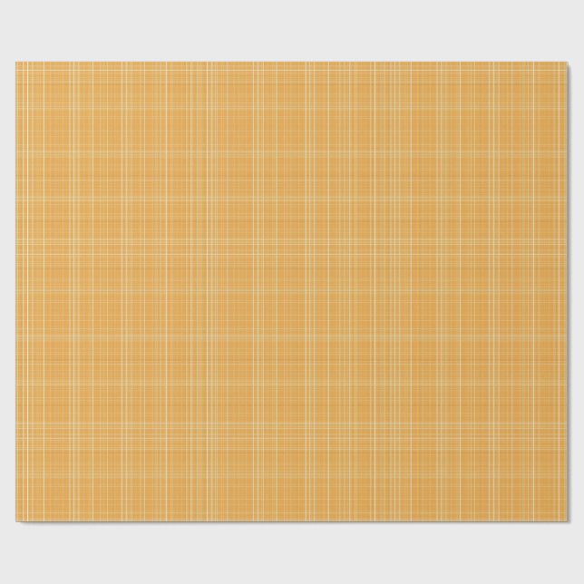 Papel De Presente Subtle Golden Gingham Plaid (Aberto)