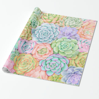 Papel De Presente Succults Aquarela Colorida Pastel Colorida