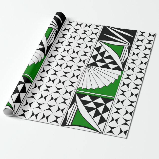 Papel De Presente Sudoeste do Sol em Verde (Desenrolado)