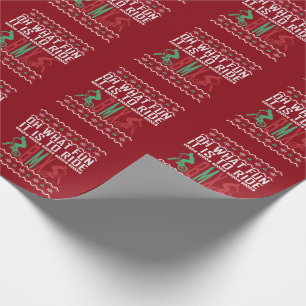 Papel De Presente Suéter de Natal Feio BMX Bike Rider