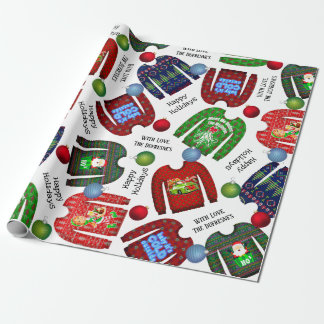 Papel De Presente Suéter de Natal Feio Personalizado
