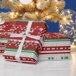 Papel De Presente Suéter de Natal Vermelho, Verde, Branco Feio