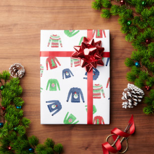 Papel De Presente Suéter Feio de Natal Feriado 