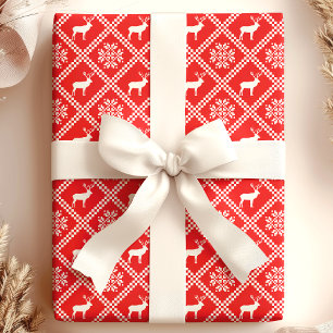 Papel De Presente Suéter Feio de Natal Red Deer