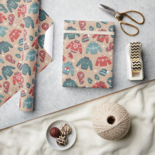 Papel De Presente Suéteres, Chapéus, Cachecóis e Luvas de Inverno Ac