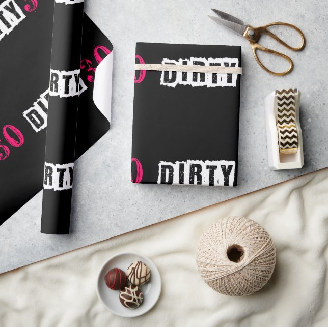 Papel De Presente Sujo E Brilhante 30 Festas de aniversário Rosa Que (Artesanato)