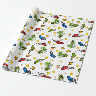 Papel De Presente Sumário de ornamento de padrão de Natal