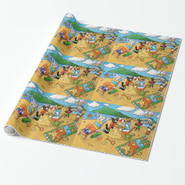 Papel De Presente Summer Beach Cats