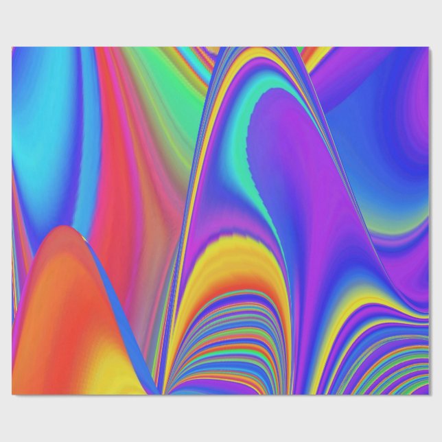 Papel De Presente Summersense, Abstrato 3D Rainbowart (Aberto)