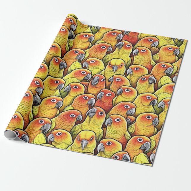Papel De Presente Sun Conures (Desenrolado)