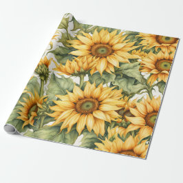 Papel De Presente Sunflower Art Pattern Design