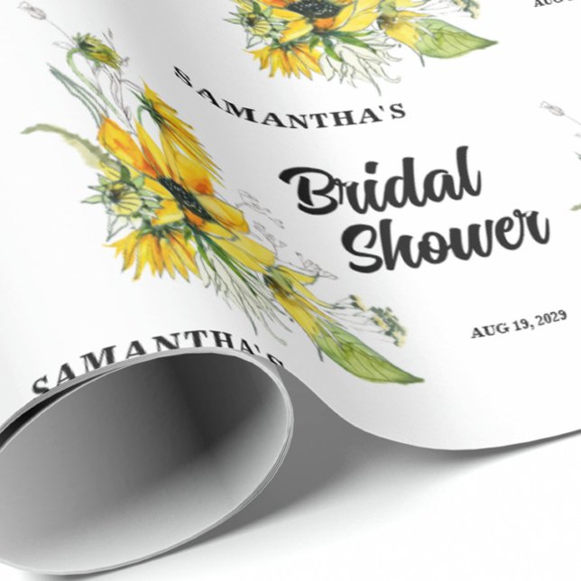 Papel De Presente Sunflower Bridal Shower  (Criador carregado)