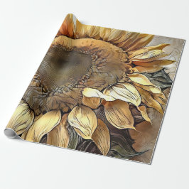 Papel De Presente Sunflower In Frame Moderna Art Collection