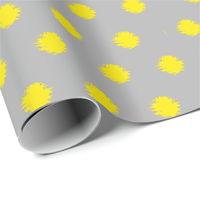 Papel De Presente Sunny Splatter Polka Dot Pattern (Ponta do rolo)