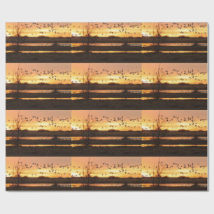 Papel De Presente Sunrise e Geese