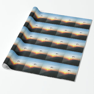 Papel De Presente Sunset Paraglide Wanderlust Arte Esportiva Extreme